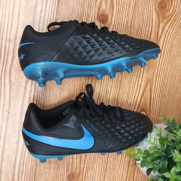 KID'S TIEMPO LEGEND 8 CLUB MULTI-GROUND CLEATS - BLACK/BLUE HERO SIZE 6Y - Picture 4 of 8